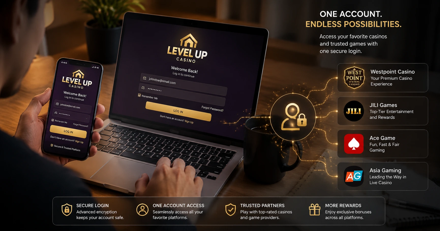 Bảng tổng quan về level up casino login - image 3