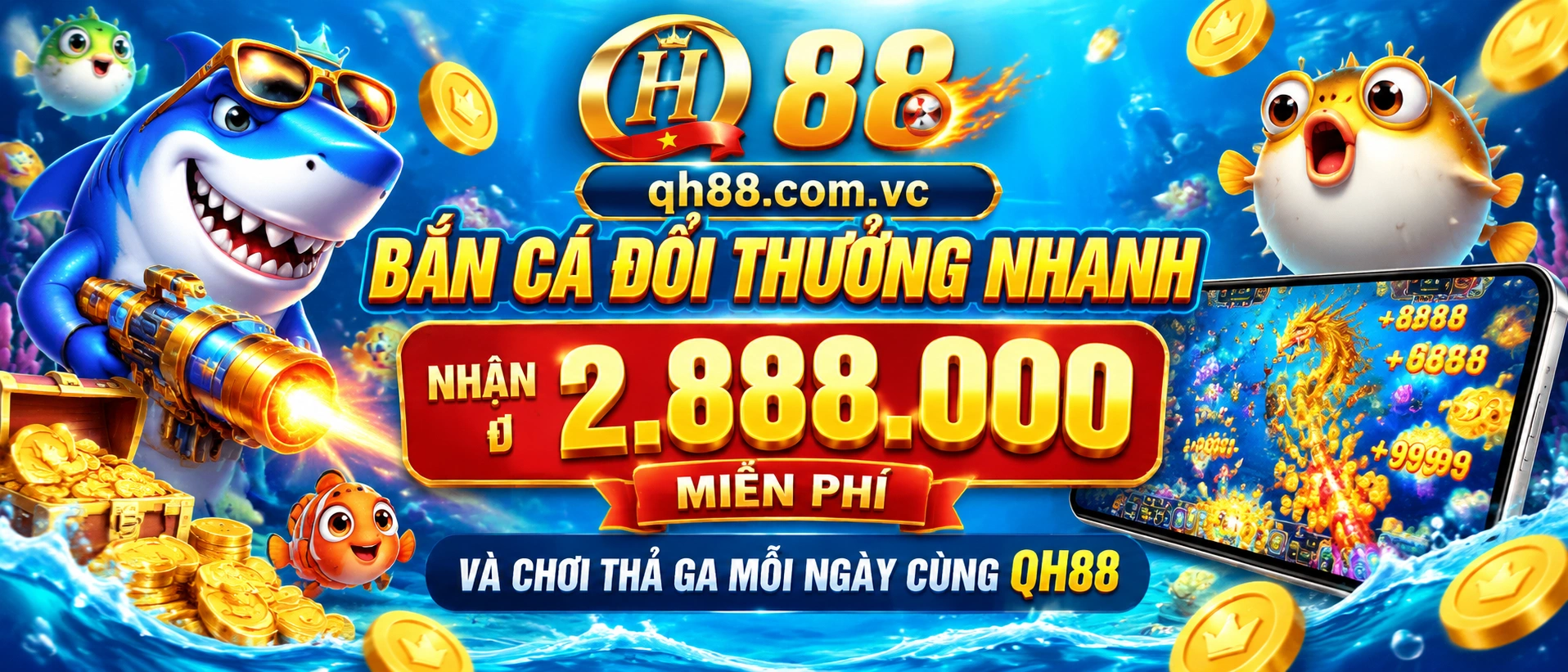 Bắn Cá qh88 giao diện mobile tối ưu cho người chơi