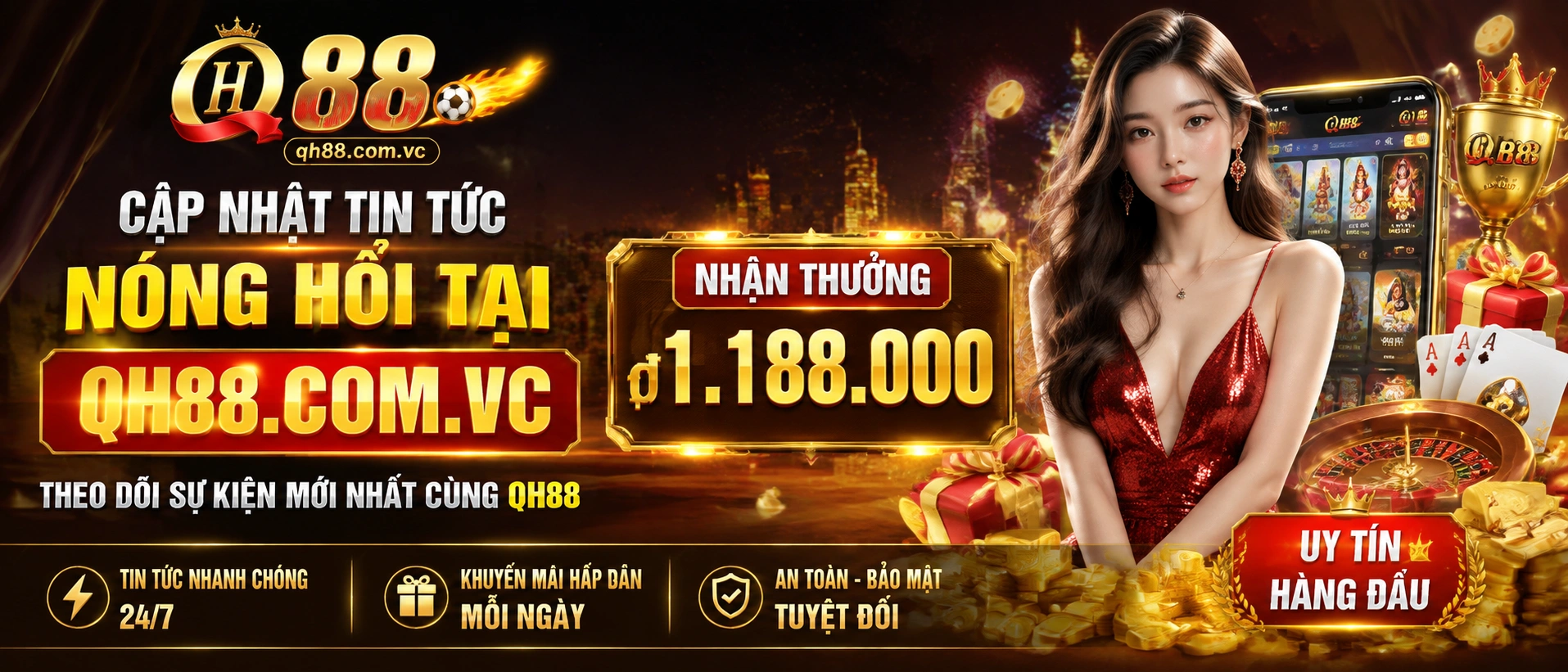 Giao diện qh88 tin tức với các khối cập nhật bóng đá và chuyên mục nổi bật